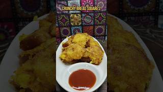 ✨ CRUNCHY BREAD SQUARES ✨shorts indianrecipe youtubeshorts viralvideo trending trendingshorts [upl. by Aierb]