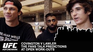 BEHIND THE SCENES WITH THE FANS AT COVINGTON VS LAWLER OPEN WORK OUTS UFC NEWARK [upl. by Hey226]