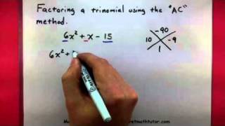 Algebra  Factor a trinomial using the AC method [upl. by O'Brien]