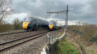 1C12 and 1A15 crossing at a foot crossing near Wootton Bassett Junction Sunday 10th March 2024 [upl. by Grethel844]