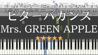 【ピアノ 楽譜】 ビターバカンス Mrs GREEN APPLE フル 【Piano Tutorial wScore】 [upl. by Arleyne295]