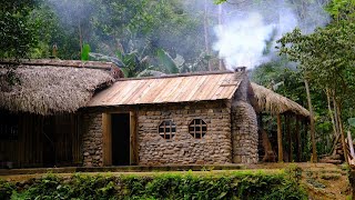 180 Days Build a stone house CABIN  TIMELAPSE [upl. by Atteuqnas]