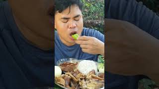 Cow nose fish sauce mukbang eating [upl. by Notlrac]