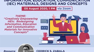 Webinar of Information Education and Communication IEC Materials Designs and Concepts [upl. by Hocker901]