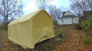 Review  Harbor Freight 10x17 Carport  High Winds Test [upl. by Ybbil]