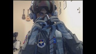 USAF Flight Equipment How to Wear GSuit Harness Helmet  Combat Systems Officer VLOG [upl. by Reffinej]