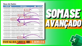 Como SOMAR as células CONTENDO uma PALAVRA parcial no EXCEL  SOMASE [upl. by Breen]