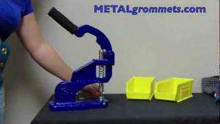 How to attach grommets using the ClipsShop CSTEP2 hand press [upl. by Ardnuat]