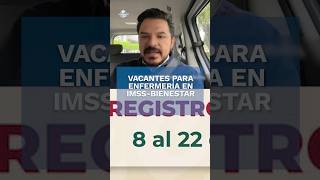 Así puedes hacer el registro para las vacantes de enfermería en el IMSSBienestar shorts [upl. by Asim]