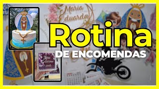 Rotina de encomendas  calendários  topos de bolo  lembrancinhas [upl. by Drazze]