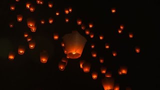 Hundreds of lanterns take flight at MidAutumn Lantern Festival [upl. by Ahsinel229]