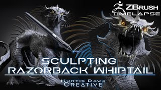 Razorback Whiptail Zbrush Speedsculpt Workflow  Sculpting Scales [upl. by Jessamine]