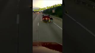 Car Crash Highway Rollover  Truckers Save Lives carcrash rollover accidentsviadashcam [upl. by Mosa641]