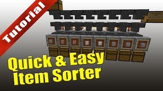 Minecraft  Tutorial Quick amp Easy Item Sorter With Overflow Protection [upl. by Junno540]