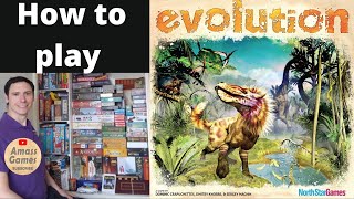 Evolution board game  how to setup play and review  Amass Games  climate new style Oceans [upl. by Kolk313]