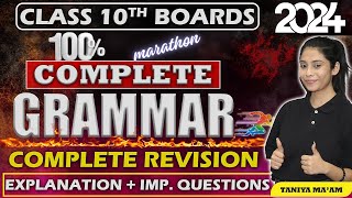 Class 10 Board 2024  Complete Grammar in 1 Video  Most Important Concept  Questions  Board 2024 [upl. by Berkin814]