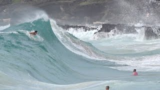 Attempting to surf Sandy Beach Shorebreak  Smoookified [upl. by Enirehs123]