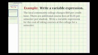 Examples Writing Variable Expressions [upl. by Halonna]