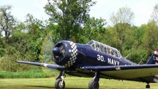 North American AT6 Texan Flyover  loud radial engine [upl. by Ettenim]