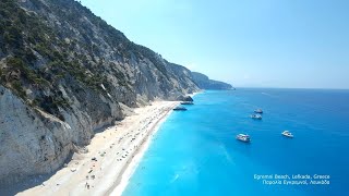 Best Beaches 📍 Egremni Beach Lefkada Greece 🎵 Deep House Drone 4K Footage [upl. by Elene963]