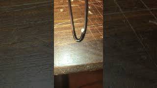 The look of the steel tip coat hanger wire after melting the HDPE It’s got a thin coating of it [upl. by Phineas]