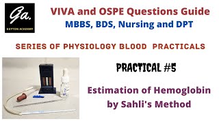 Experiment 5 HB estimation by Sahlis method  Viva and OSPE Guide [upl. by Ycnahc719]