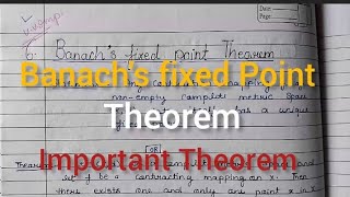 Banachs fixed point theoremComplete Proof In Hindi [upl. by Naux470]