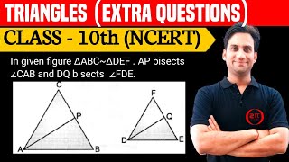 In given figure triangle ABC and triangle DEF AP bisects angle CAB and DQ bisects angle FDE [upl. by Cassidy]