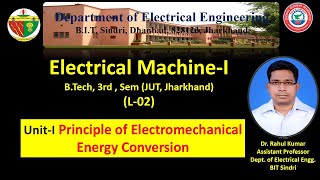 L02UnitI Principle of Electromechanical Energy ConversionElectrical MachineIBTech 3rd SemJUT [upl. by Mathilde]