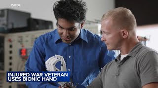 Bionic hand helps retired injured war veteran feel what he touches [upl. by Monreal]