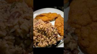 Rice amp peas with fried whiting fish food fyp [upl. by Eniledam]