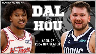 Dallas Mavericks vs Houston Rockets Full Game Highlights  Apr 7  2024 NBA Season [upl. by Misak]