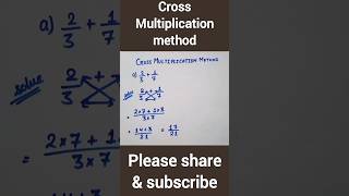 Cross multiplication method  addition of fraction studypointonlineclasses fraction maths shorts [upl. by Sirovart]