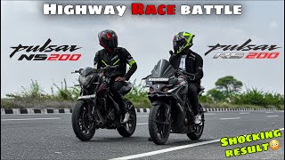 Pulsar Ns200 Vs Pulsar RS200 Drag Race  TOP End [upl. by Lanita]