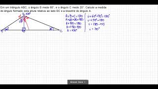 MATEMÁTICA  EXERCÍCIO ENVOLVENDO BISSETRIZ [upl. by Illah]