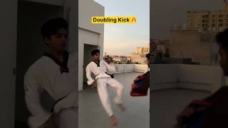 Doubling Kick Training 🔥 training taekwondo martialarts kick tkd practice motivation karate [upl. by Schulze]