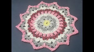 tuto crochet napperon mandala multicouleurs pour les gauchers [upl. by Selemas]