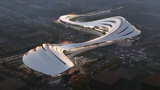 Zaha Hadid Architects designs Xian cultural centre to echo quotmeandering valleysquot [upl. by Finnigan]