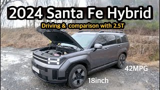 2024 Hyundai Santa Fe Hybrid Driving Review the ultimate gas saver Family SUV [upl. by Nigle]