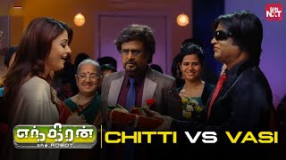 Hearts Tug of War Chitti vs Vasi  Enthiran  Superstar Rajinikanth  Aishwarya Rai  Sun NXT [upl. by Mcnutt]