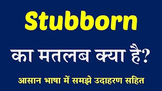 Stubborn meaning in Hindi  Explained Stubborn With Using Sentence [upl. by Man]