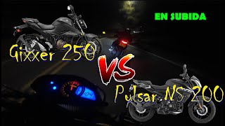 Gixxer 250 vs Pulsar ns200 FI subiendo [upl. by Aramad]