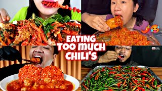 Mukbangers EATING TOO MUCH CHILI🌶️🥵🔥 [upl. by Anny]