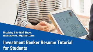 Investment Banker Resume Tutorial for Students with FREE downloadable Template [upl. by Gorton752]