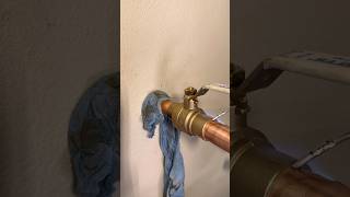 working above a hot water heater installing a new globe valve and supply line😎 [upl. by Baten]