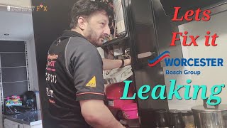 WorcesterBosch combination boiler leaking Domestic hot water problems gas Engineer heating vlog [upl. by Notelrahc]