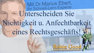 Unterscheiden Sie Nichtigkeit u Anfechtbarkeit eines Rechtsgeschäfts [upl. by Enamrahc]