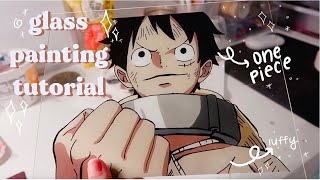 ANIME GLASS PAINTING TUTORIAL 🍥 [upl. by Richmond]