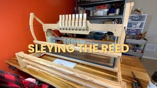 Warping Part 4 Sleying the Reed and Tying On to Front Apron Bar [upl. by Armanda]