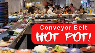 Shabushi Conveyor Belt Hot Pot Restaurant in Thailand [upl. by Arbmik]